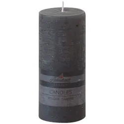 Stumpenkerze Raureif 15 cm Wachs Grau Anthrazit L (Large)