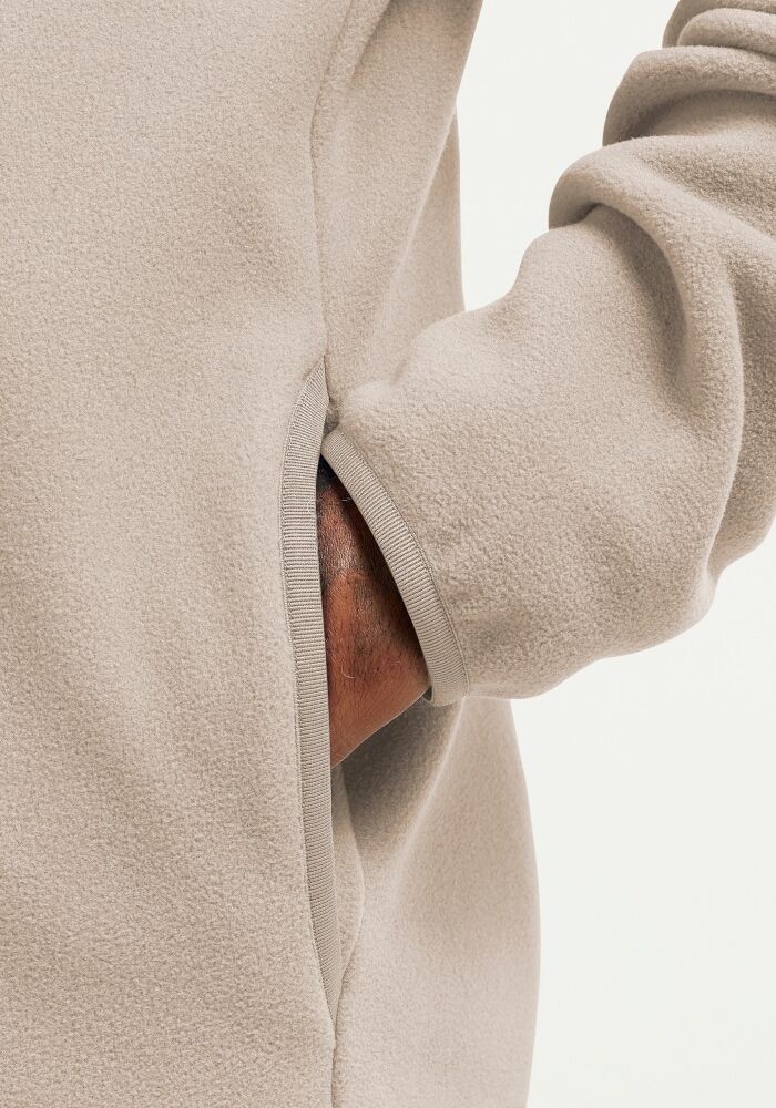 Fleecejacke JACK WOLFSKIN "SUMETRO FZ M", Herren, Gr. S, beige (oyster), Obermaterial: 100% Polyester, normal, Jacken Fleecejacke, mit atmungsaktivem Material, gerader Abschluss, normale Länge oyster S