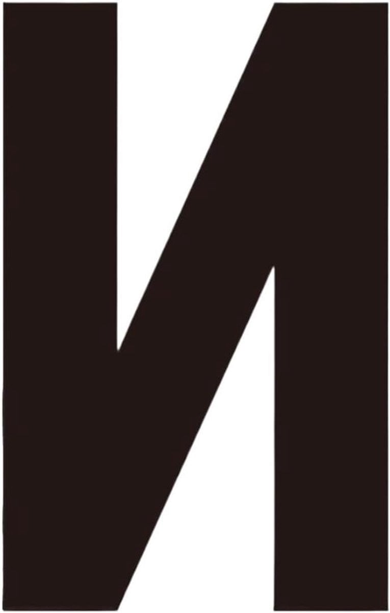 Acryl Alfabet Sticker Zelfklevende Letter Muursticker voor Huisnummer of Deur Decoratie - Zwart - Hoogte: 12 cm