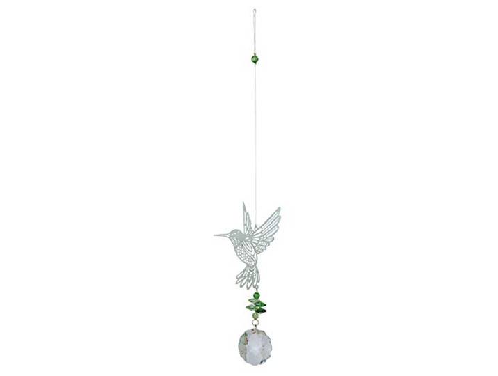 Nature's MelODY – Magic Kristal windspel KOLIBRI – ca. 16 inch/ca. 40 cm, zilverkleurig