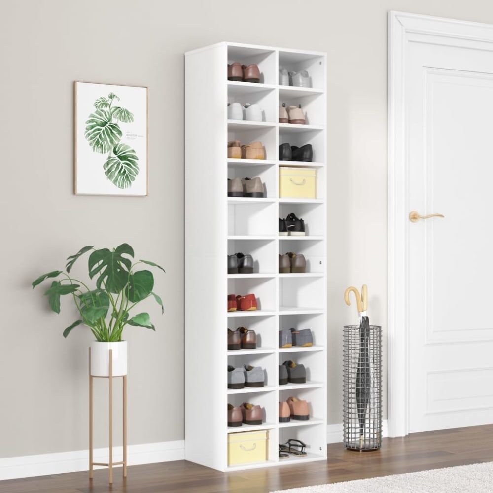 Maison Chic Mueble zapatero, armario zapatero de madera blanco 54x34x183cm