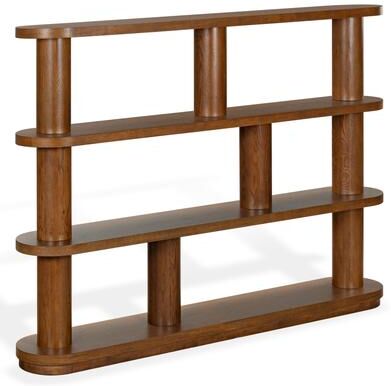 "SAFAVIEH Couture Eleonora 84-Inch Wood Bookshelf, Walnut - 84"" W x 14"" D x 60"" H"