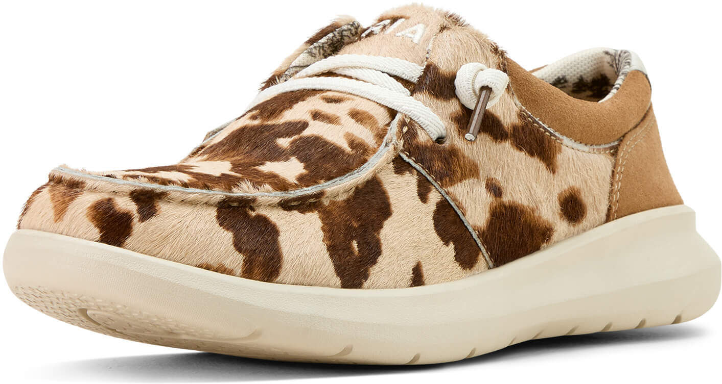 Women's Hilo Shoe Casual Shoes in Tan And White Brindle Hair On Dark S, Size: 5.5 B / Medium by Ariat