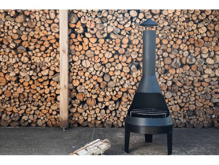 Garten Kamin Ignis - aus hitzebeständigem Stahl in Schwarz - Schwarz - Luxusbetten24
