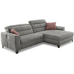 Ecksofa mit Funktion Double-One Mikrofaser Grau Hellgrau