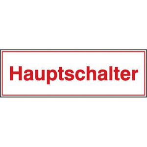 SafetyMarking Hinweisschild Folie, 7,4 x 2,4 cm, Hauptschalter, 8 Stück