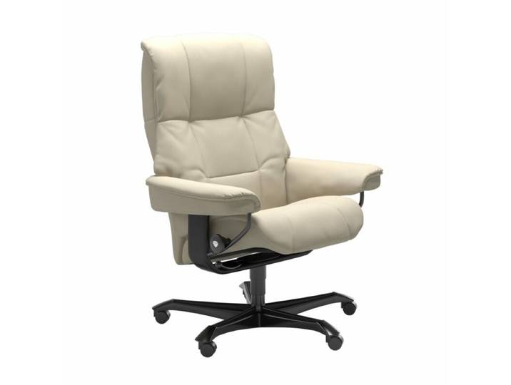 Stressless Mayfair Sessel Home Office - Leder Batick Cream - Buche Holzfarbe Schwarz Modern, Skandinavisch, Zeitlos