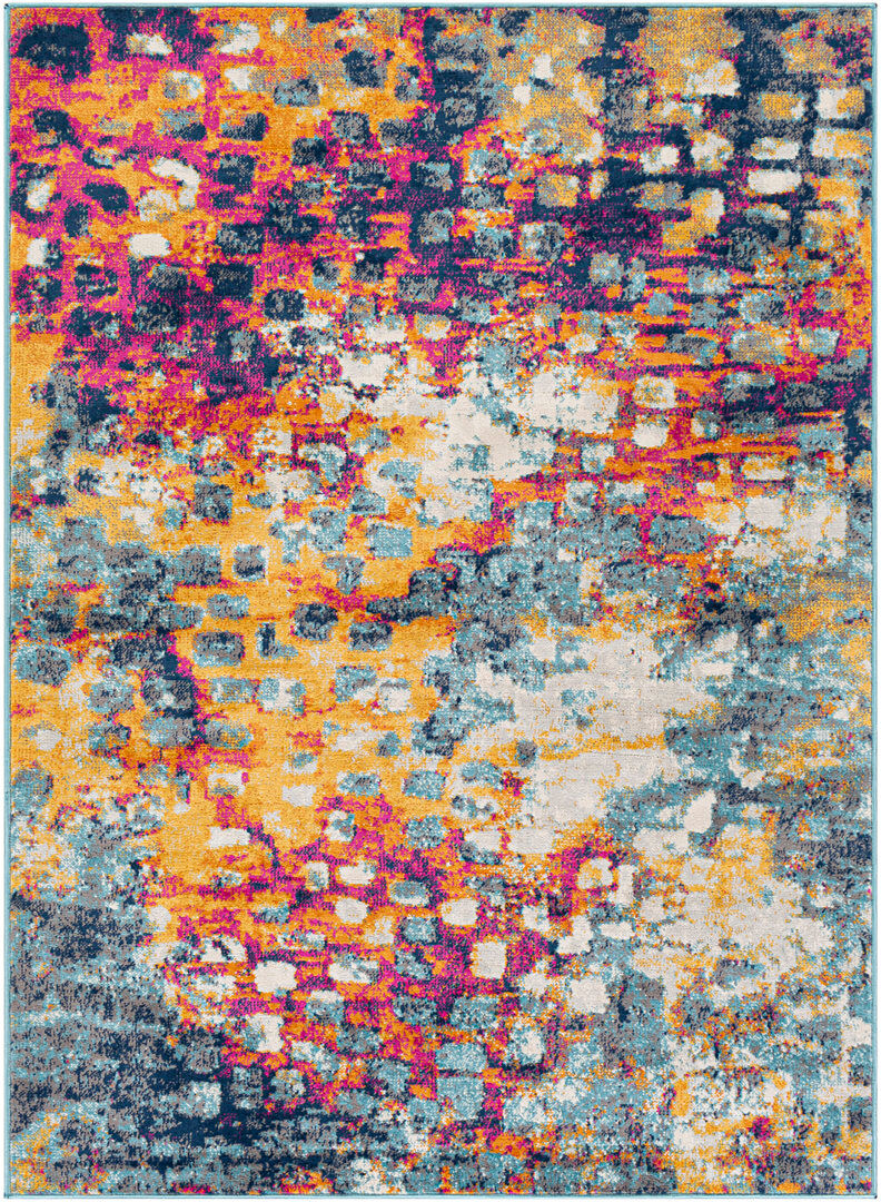 Borough Wharf Modern Abstract Multicolour/Blue Navy;Light Blue;Gray;Mustard;Light Beige;Light Slate;Burnt Orange;Fuchsia Rectangle 160 x 215cm