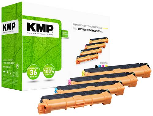 KMP Toner ersetzt Brother TN-243BK, TN-243C, TN-243M, TN-243Y, Mulitipack TN-243BKCMY Kompatibel Kombi-Pack Schwarz, Cyan