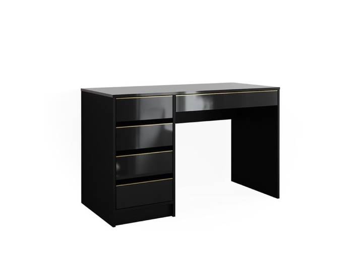 Bureau Sherry 55x120cm avec tiroirs Noir Haute brillance Vicco 57921