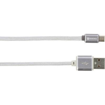Skross USB-Kabel USB 2.0 USB-A Stecker, USB-Micro-B Stecker 1.00m Silber 2700240