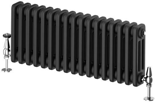 White Stone Horizontal Traditional Colosseum Radiator Black 300cm H x 785cm W x 70cm D