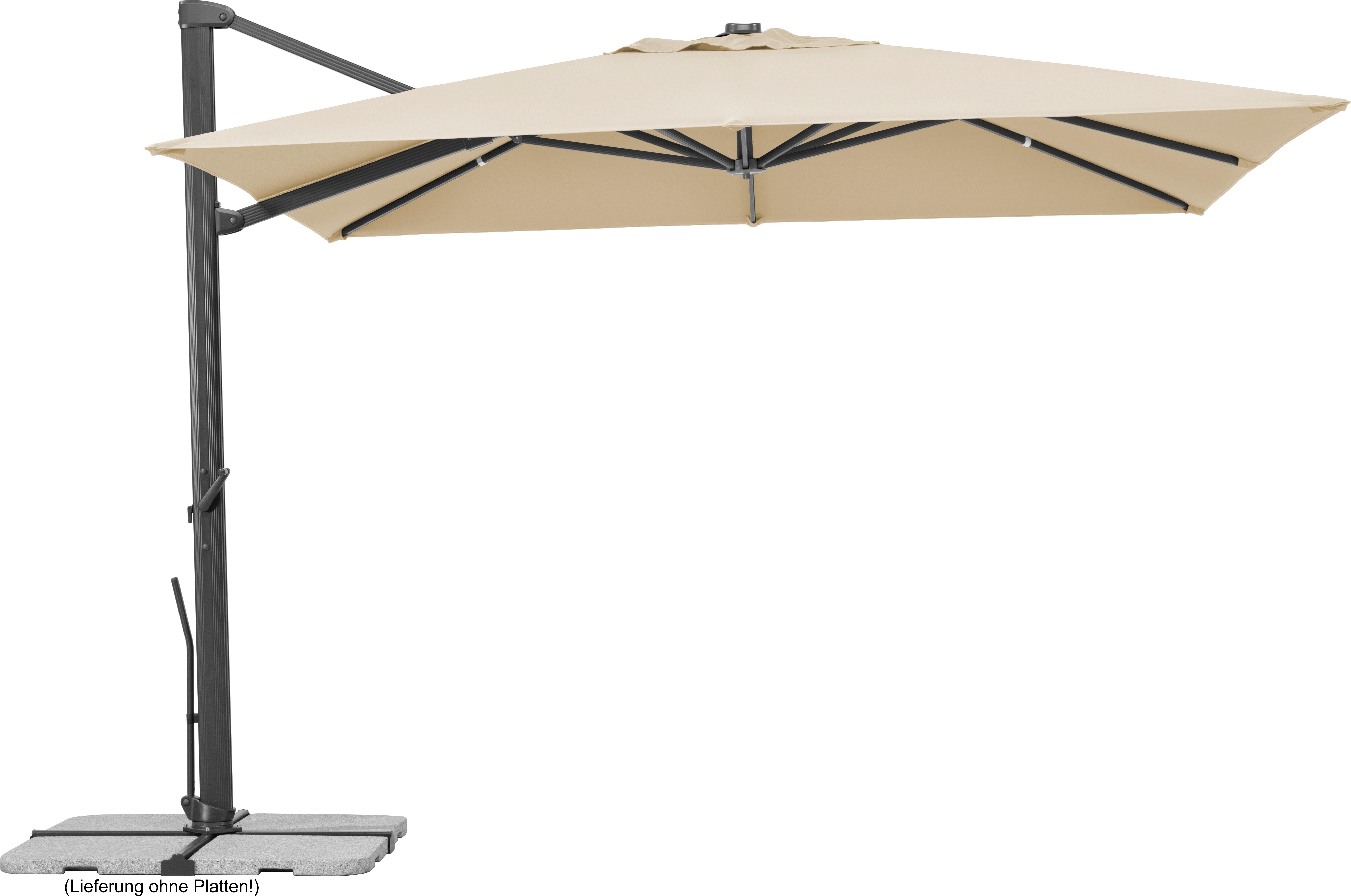 Schneider Ampelschirm Rhodos Smart natur 300 x 300 cm inkl. Sonnenschirmhülle
