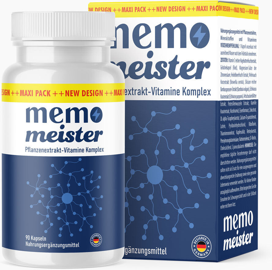 Glory Products OÜ Memo Meister Kapseln - Gedächtnis natürlich trainieren (90 Kapseln)