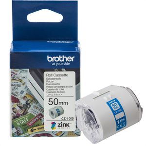 Brother-Etiketten CZ-1005, 50mm, Länge 5m, Farb-Etikettenrolle, endlos, permanent