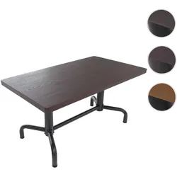 Esszimmertisch HWC-P31, Tisch Esszimmertisch, Industrial Holz 140x80cm ~ dunkel, schwarzes Gestell