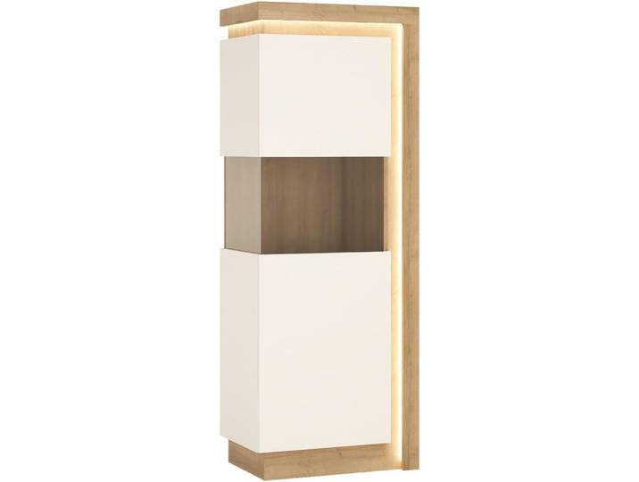 Vitrine Lyon Hell Weiß/Eichefarben B: 59,7 cm