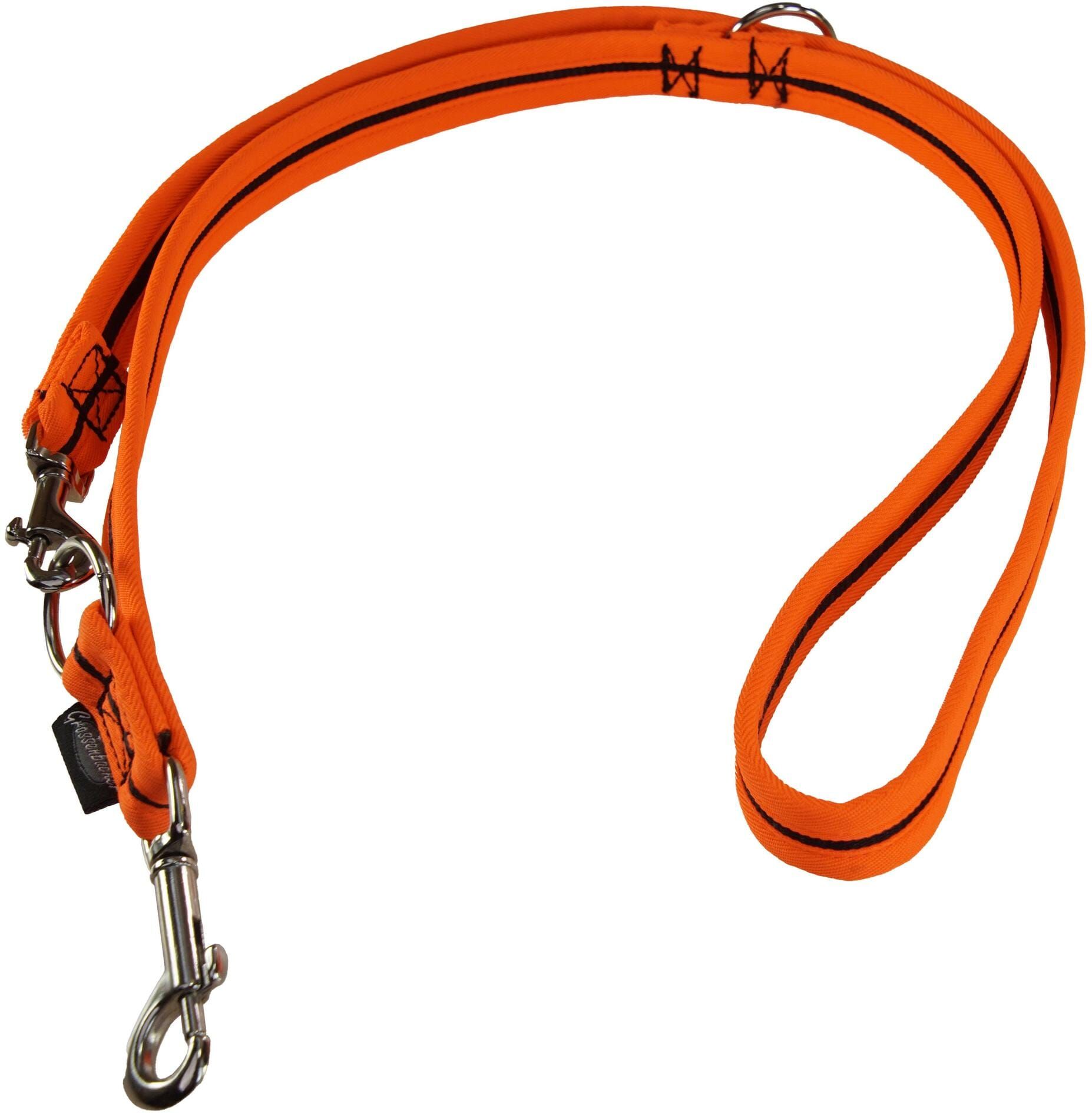 Hundeleine "180 cm, 20 mm, Schwarz/Orange", orange, B:2cm L:1,8m, Kunststoff, Leinen, Hundeleine orange L/B: 1,8m x 2cm