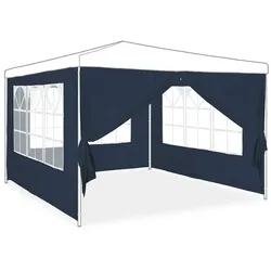 relaxdays 4er-Set Seitenwand für Pavillon 2x3m blau blau