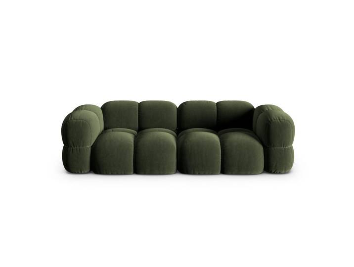 Cosmopolitan Design Sofa Loretto aus Samt grün 4 Sitzplätze, Grün, 100x68x250 cm, Wohnzimmer, Sofas & Couches, Sofas