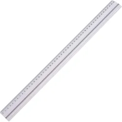 SPRINTIS Schneidelineal 50 cm, robustes Metall-Lineal mit Stahlkante und Anti-Rutsch-Gummieinlage, präzises Schneidewerkzeug für exakte Arbeiten, Aluminium, silber
