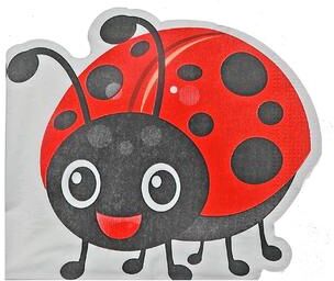 IH Casa Decor 12 Pack 3 Ply Shaped Napkin Ladybug - Set of 6