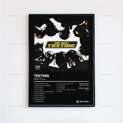 Inspired Finds ASAP Rocky Testing Album Cover Canvas Poster Aesthetic Wall Art testing Vol 1 11.81x15.75in No Frame