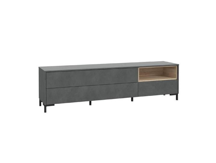 Newroom Lowboard Betonoptik Matera und Sonoma Eiche 183 cm, TV Lowboard Betonoptik Matera und Sonoma Eiche Modern TV Schrank