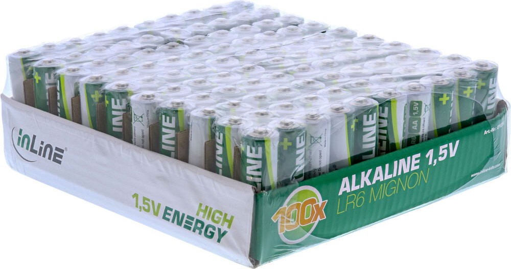 InLine 1294 Alkaline Batterijen AA Mignon, 100 stuks