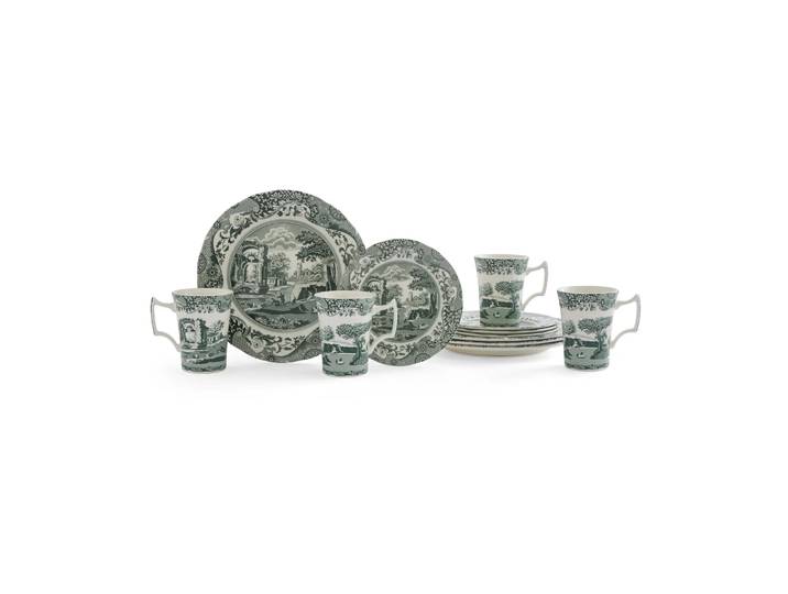 Spode Heritage Green Italian Servierset Grün, 12-teilig