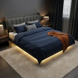 HOME DELUXE LED Bett MELURA Dunkelgrau - 160 x 200 cm