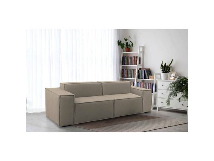 Dmora - Canapé fixe 2 places Lepidolite 220x95xh70 cm gris tourterelle