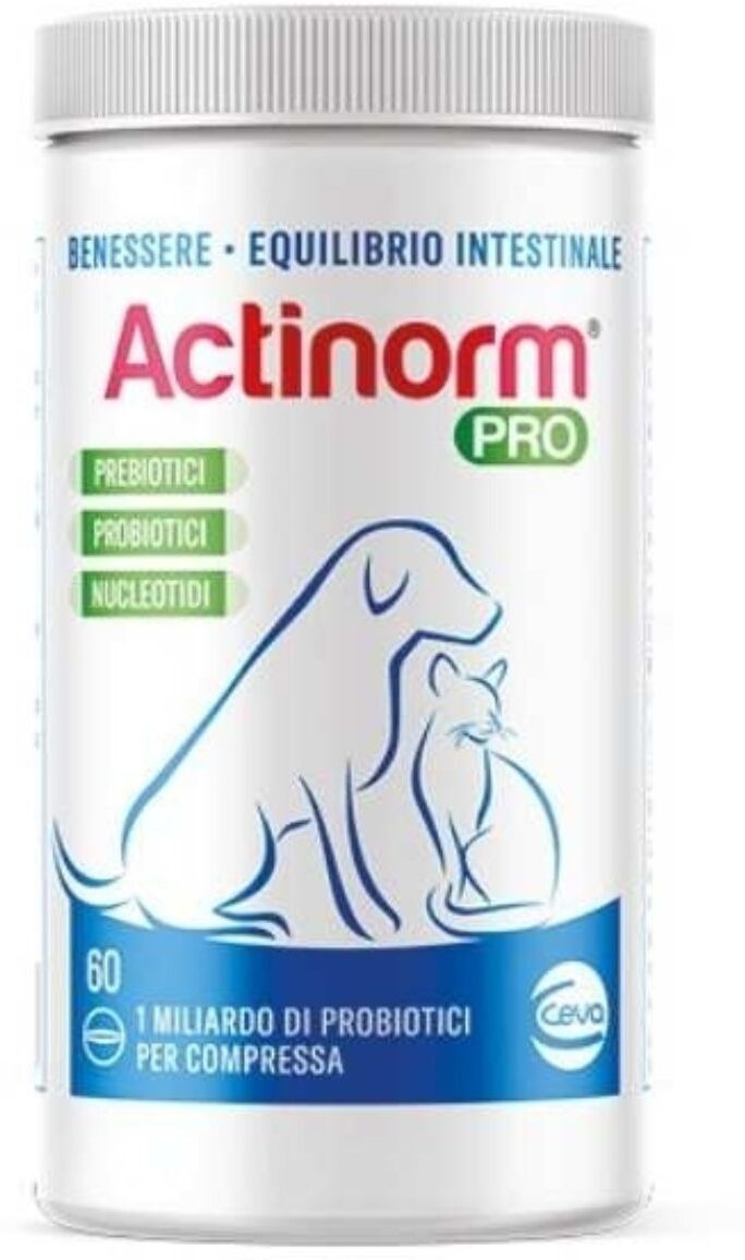 Ceva SCADENZA 07/2026 Actinorm Pro per Cani e Gatti 60 Compresse per Benessere ed Equilibrio Intestinale
