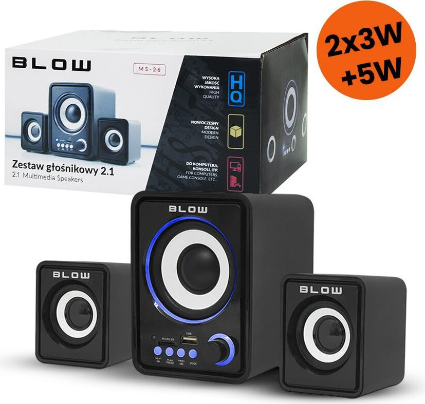 Blow BLOW 66-377# Compact audio-systeem voor thuisgebruik, Zwart, 3 Watt, 3-weg, 4 Ohm, 280 - 18000 Hz