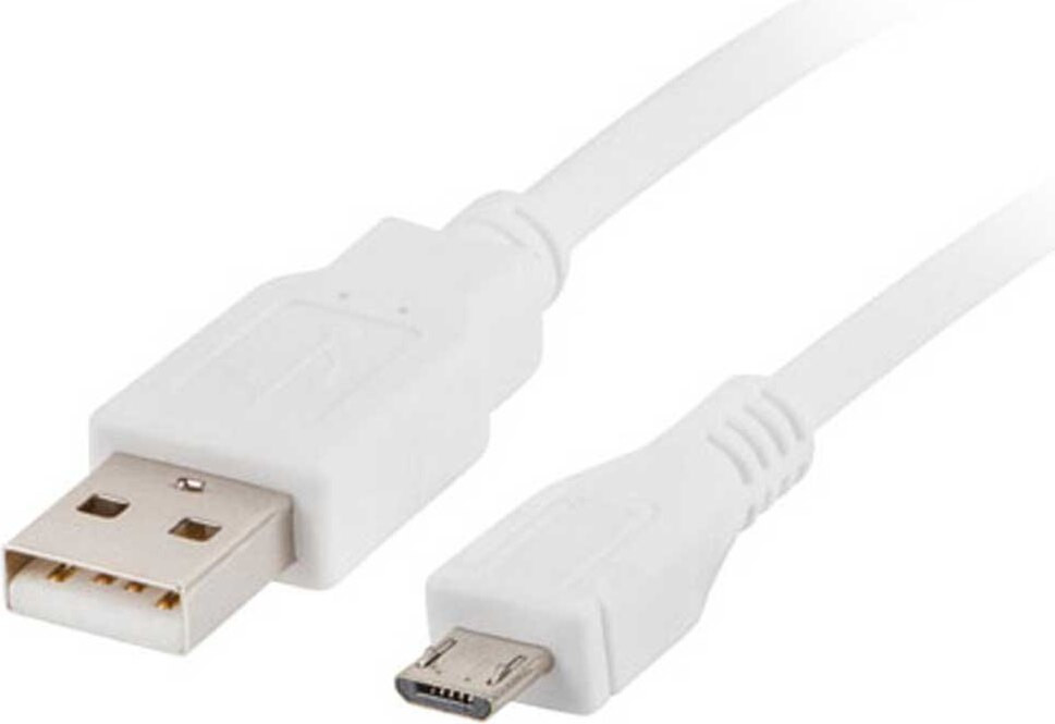 Lanberg USB 2.0 kabel Micro-USB naar USB A, 1,8 meter, Wit