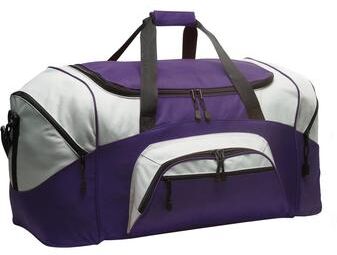 Port Authority BG99 Standard Colorblock Sport Duffel in Purple/Gray size OSFA   Polyester Blend BG99C