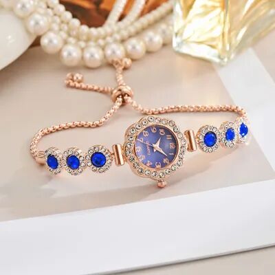 Youfap Market Fashion Ladies Quartz Wristwatch, Elegant Rhinestone Women Watches, Girls Bracelet Strap Gift Clock blue