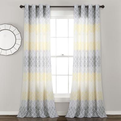 "Lush Decor Medallion Ombre Window Curtain Panel Pair - 84"" x 52"""