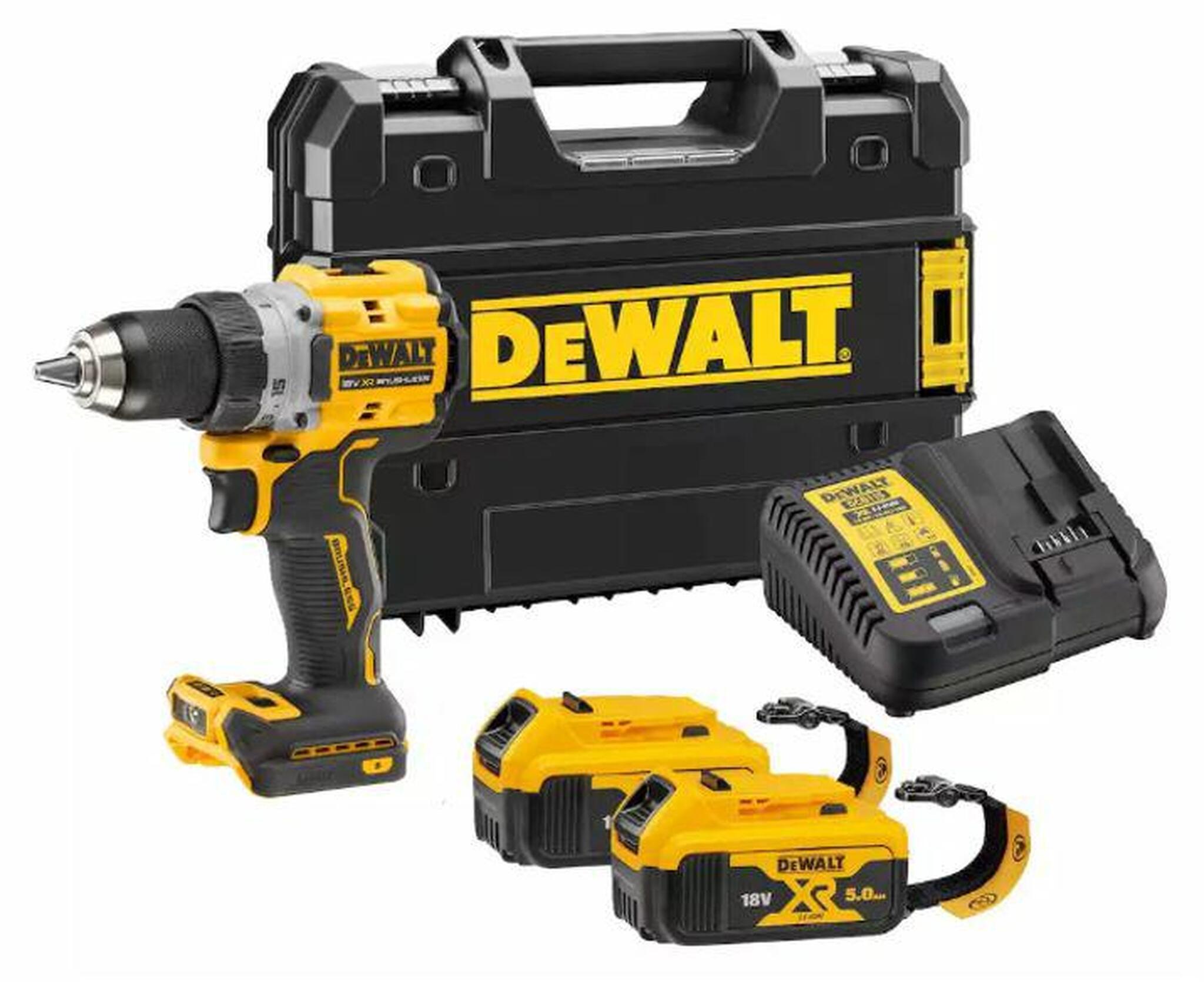 DEWALT Akkuschrauber 18V DCD800P2T 90Nm 2x 5,0Ah BL Lanyard Ready TSTAK