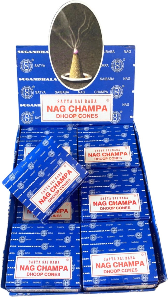 Satya Nag Champa wierookkegels - Doos van 12 stuks