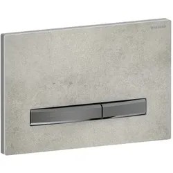Geberit Sigma 50 Square Betätigungsplatte 115671JV2 Deckplatte Betonoptik, Platte/Taste schwarzchrom, für 2-Mengen-Spülung
