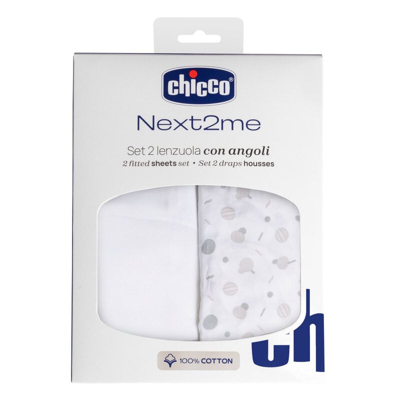 Chicco Next2Me 2 Hoeslakens voor Wiegje Confetti