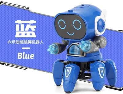 Inspire Select Dancing Robot Toy With Lights & Music 6 Claw Octopus Spider Interactive Kids Birthday Gift blue