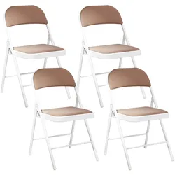 KLAPPSTUHL 4er-Set Metall Beige/Weiß Sparks