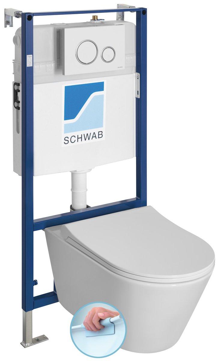 AVVA Spülrandloses Wand-WC mit UP-Spülkasten, weiß