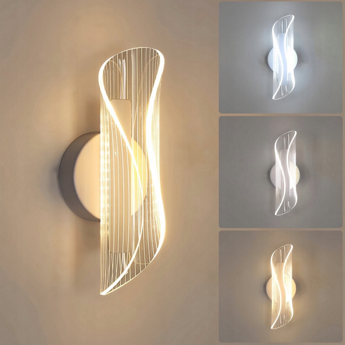 Haobosic Modern LED Wandlamp Wit B: 21,8 cm, D: 9 cm, H: 8 cm