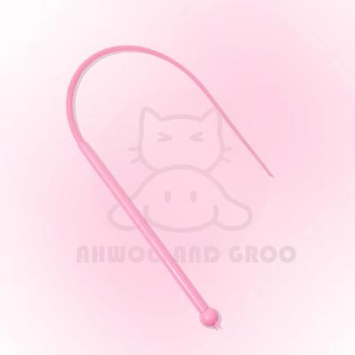 Inspire Select Interactive Mouse Tail Cat Wand Toy With Bell Silicone Teaser Stick For Indoor Cats pink