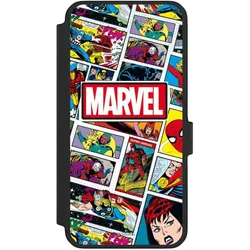 Nivocase Klapphülle für Samsung Galaxy A56 5G Handyhülle aus Kunst Leder NIVOflip schwarz Comic Muster (Samsung Galaxy A56 5G), Smartphone Hülle, Schwarz
