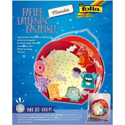 Folia Laternen-Bastelset Monster inkl. Laternenstab und LED-Licht