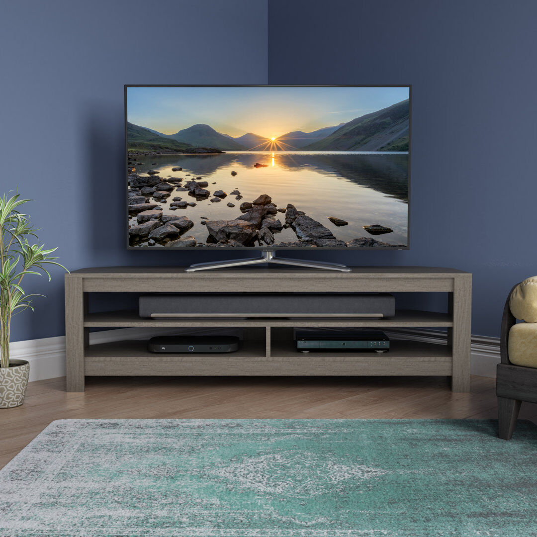 Latitude Run Aquene Corner TV Stand for TVs up to 65" Grey 16.3"H x 55.1”L x 15.55”W